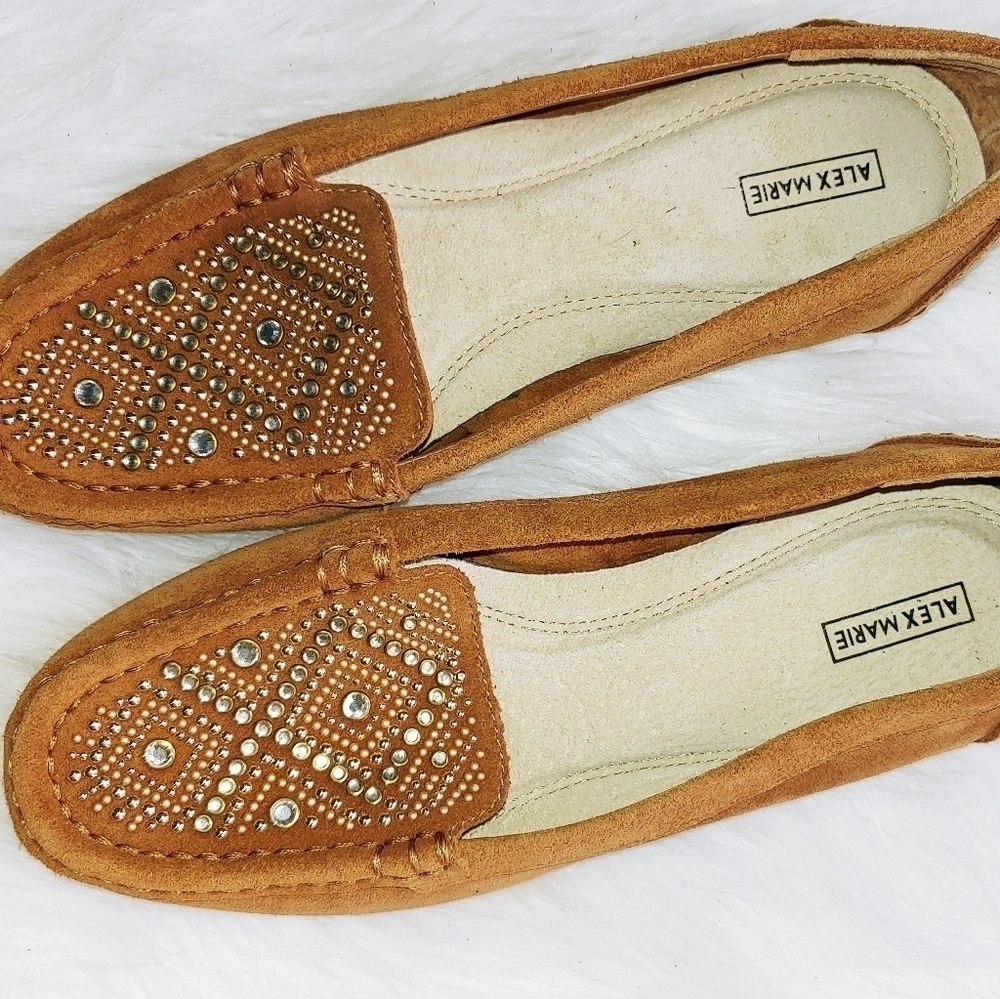 NEW Alex Marie Embellished Leather Loafers 5.5